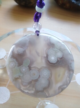 高冰淡紫成型花樱花圆牌