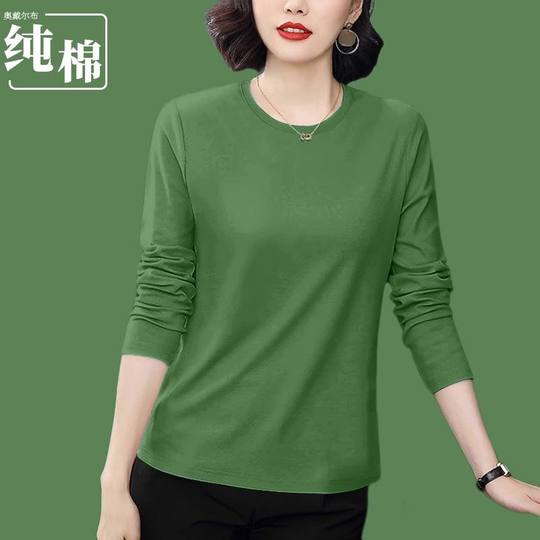 Long sleeve commuting regular solid color pure cotton women