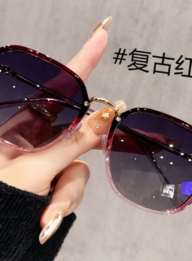 茶色偏光大框防紫外线太阳墨镜女