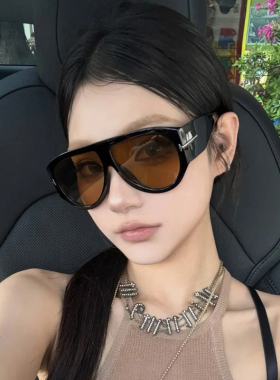 复古欧美大框飞行员茶色墨镜潮流