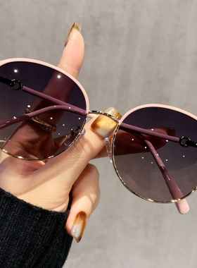 圆形金属偏光墨镜女防紫外线拍照