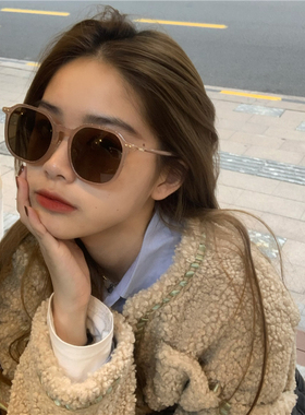 防紫外线韩版女温柔奶茶色墨镜