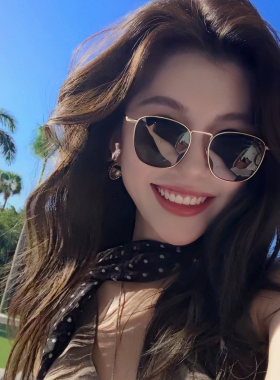 老钱风金丝框偏光显瘦女款太阳镜