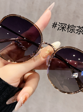 圆形复古红色墨镜女款可配带度数