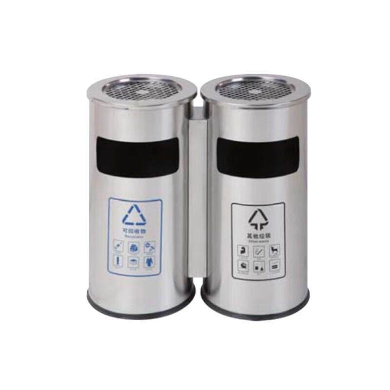 庄太太不锈钢分类垃圾桶广场商场地铁走廊果皮箱正方形网盖双桶ZT,淘宝优惠券,粉丝福利购,淘宝优惠卷