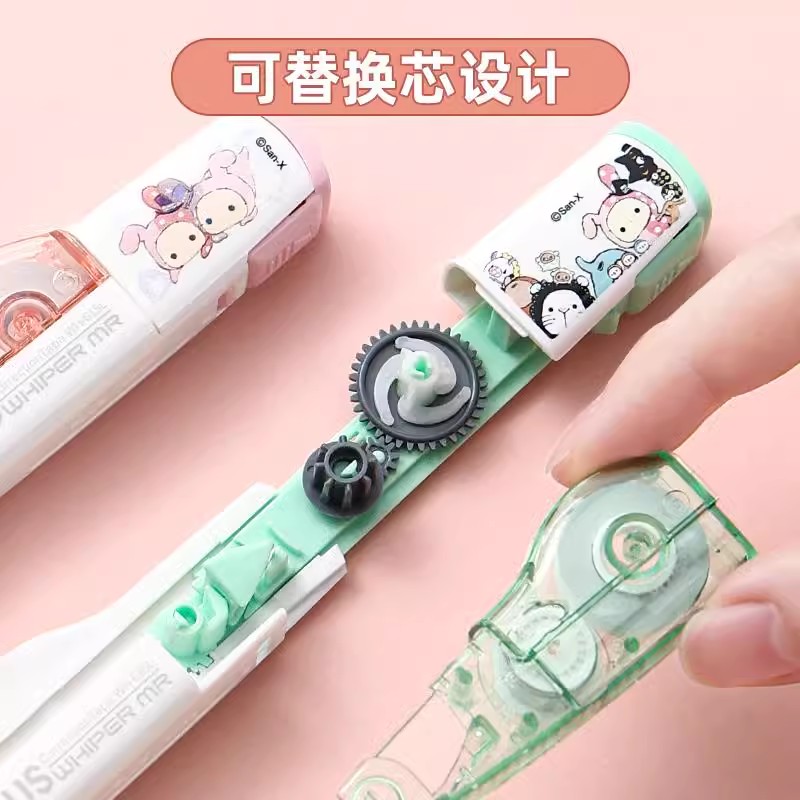 日本PLUS普乐士忧伤马戏团限定修正带学生用笔式涂改带WH-615L小型可换替芯卡通可爱角度可调节修改正带6米 - 图1