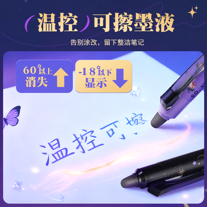 日本Pilot百乐可擦笔ANNA SUI安娜苏联名ST笔尖温控可擦笔0.3/0.5mm按动式按制摩磨擦中性笔FRIXION ZONE - 图2