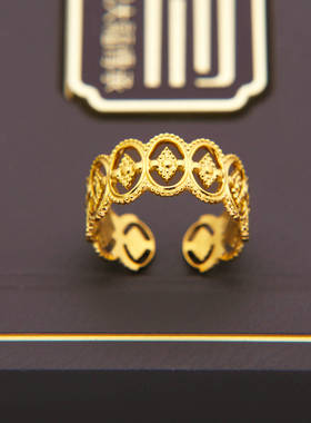 宫廷风古法蕾丝钛钢不褪色戒指