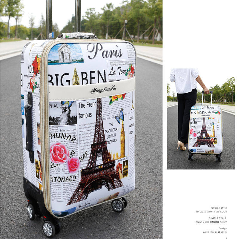 竹貂韩版女24寸男密码箱旅行箱包 莲王旅行箱