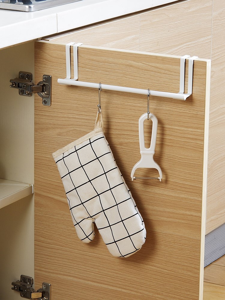 cabinet door towel rack nail-free bathroom kitchen single - 图2