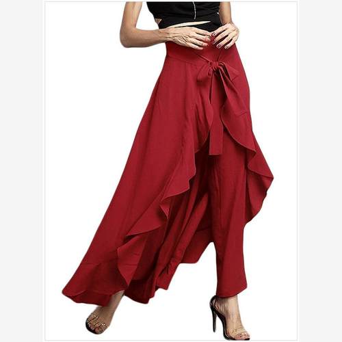 Women's plus size high waist wide leg pants new high waist - 图0