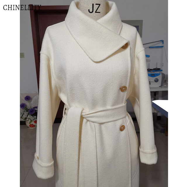 Thick warm double-sided cashmere coat camel color does not pill
