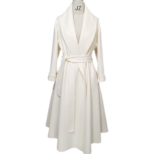 Thick double-sided cashmere black lapel large swing sheep