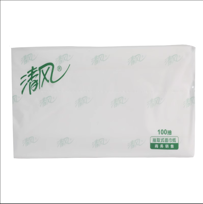 清风312YZ同款2层面巾纸长款大号抽纸餐巾纸100抽商家用96包整箱 - 图2
