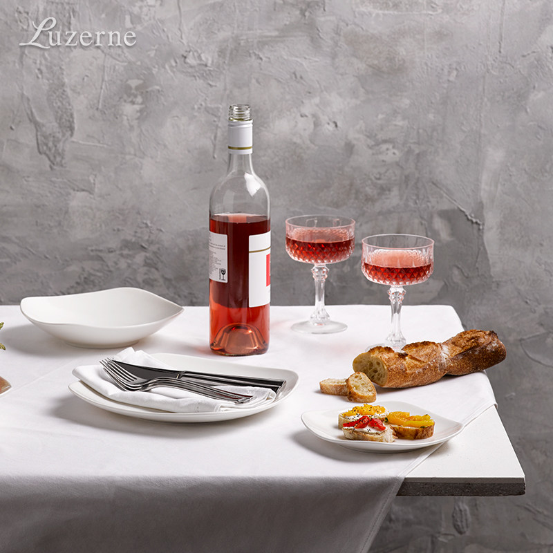 Luzerne陆升陶瓷珍珠白极简餐具暖白异形家用盘子饭碗汤盘菜盘勺,淘宝优惠券,粉丝福利购,淘宝优惠卷