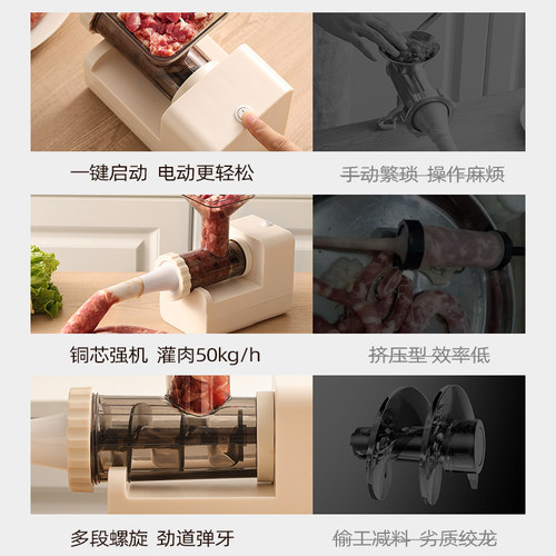 电动灌香肠器全自动家用香肠机神器灌肠机罐肠衣工具装做腊肠机器 - 图1