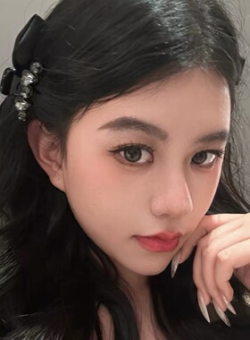 公主兔耳朵黑色蝴蝶结水钻抓夹