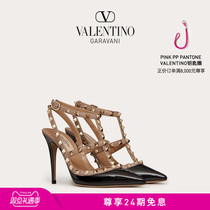 (24 period free of interest) Valentino VALENTINO LADY ROCKSTUD LACQUERED LEATHER RIVETS HIGH HEEL SHOES