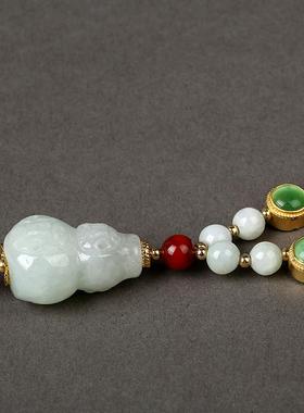 和田玉葫芦吊坠白玉福禄男女挂件天然新疆玉石挂件项链镂空挂坠