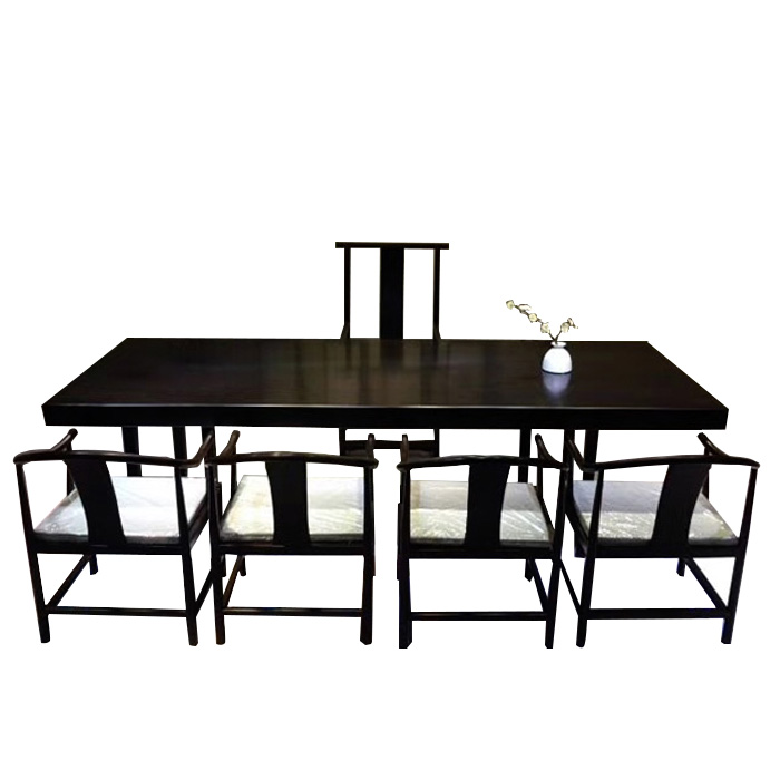 新款非洲黑檀大板实木茶桌茶台茶板1米8原木桌子工作台新中式办公