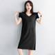 Black loose large size fat mmv collar short sleeve dress