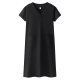 Black loose large size fat mmv collar short sleeve dress