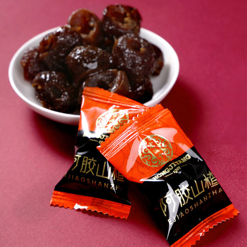 好客山东宏济堂阿胶山楂100g*3小包无核蜜饯果脯休闲阿胶果干零食 - 图1