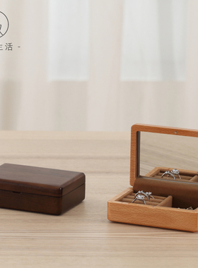 工艺实木耳环项链戒指摆件小饰品