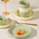 Creamy Style 8-inch Underglaze Colored Plate Dish
