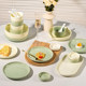 Creamy Style 8-inch Underglaze Colored Plate Dish