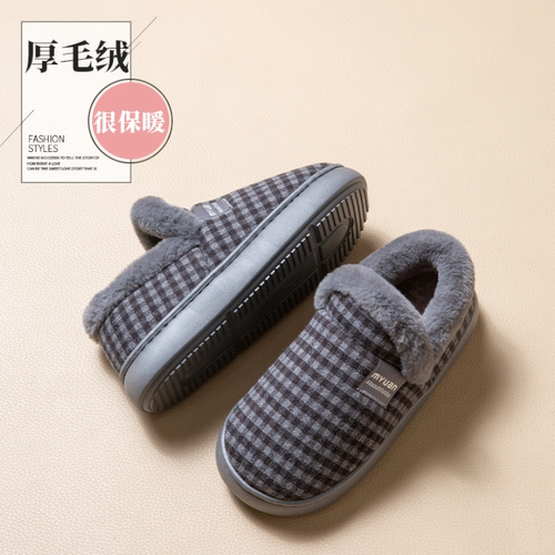 老人棉鞋男款冬季外穿防滑防摔2025新款加绒加厚全包跟保暖棉拖鞋 - 图2