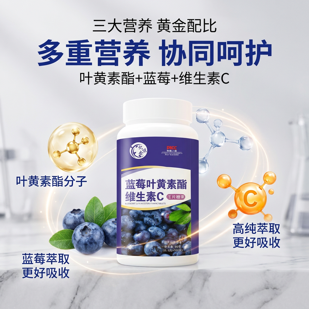 蓝莓叶黄素酯片正品官方旗舰店专用儿童中老年成人非近视专利软糖