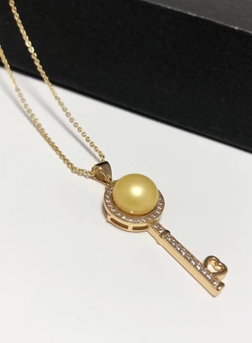 D109# 天然淡水珍珠吊坠9.8mm 总尺寸34.5*13.5*8.5mm 重量5克