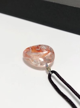 D60#天然阿赛斯特莱七彩虹红胶花异象水晶吊坠27.5*25mm重量10.8