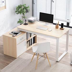 蔓斯菲尔公寓书桌转角电脑桌台式家用简约现代钢木办公桌卧室桌子