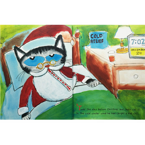 正版 圣诞节相关主题 Pete the Cat Saves Christmas 皮特猫拯救了圣诞节4-6岁皮特猫系列英文版 平装大开本 情绪管理控制读物 - 图2