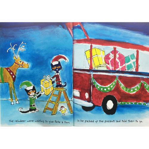 正版 圣诞节相关主题 Pete the Cat Saves Christmas 皮特猫拯救了圣诞节4-6岁皮特猫系列英文版 平装大开本 情绪管理控制读物 - 图3