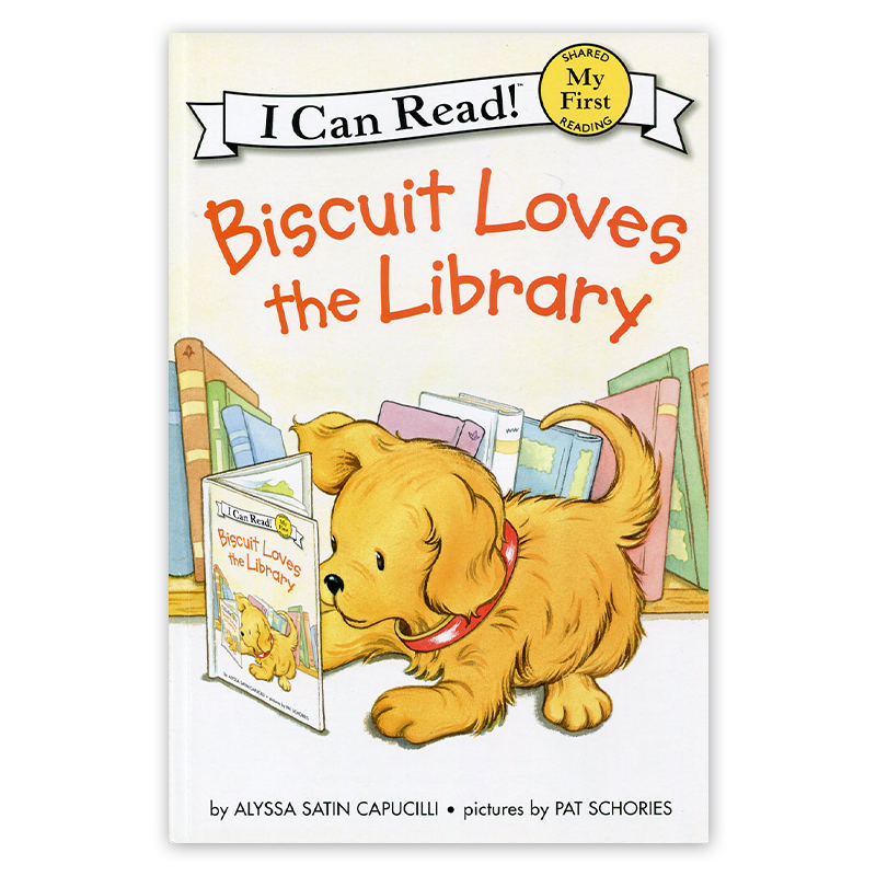 英文绘本Biscuit Loves the Library小饼干狗喜欢图书馆 4-8岁Biscuit英文绘本i can read my first分级读物初阶icanread英语绘本 - 图0