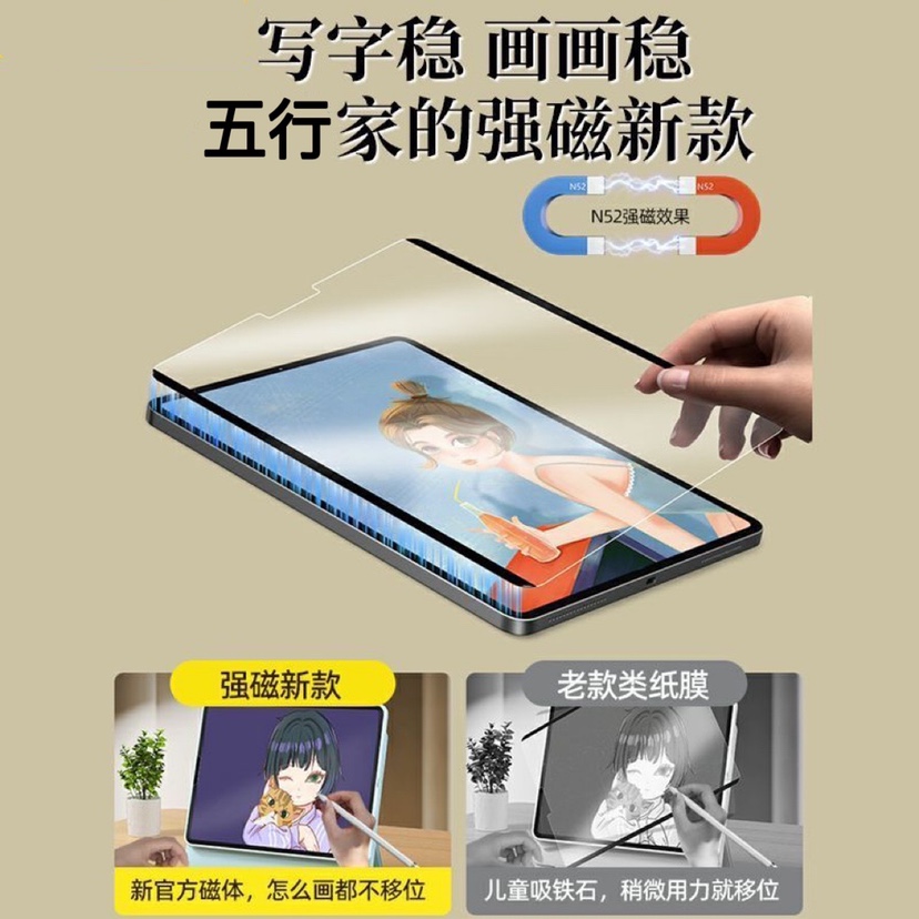 微软surfacepro34567可拆卸磁吸类纸膜适用pro8屏幕膜肯特纸绘画go2绘画类纸膜纸质绘画go3磁吸可拆类纸膜纸-图2