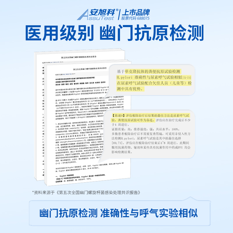 安旭科幽门螺螺旋杆菌检测试纸抗原检测试剂盒乳胶法非吹气自测卡 - 图2