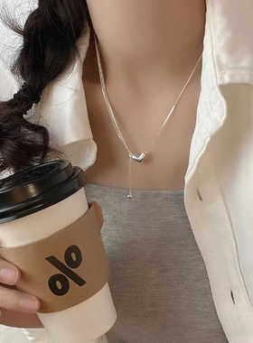 通体韩版女款拼接锁骨链s925纯银