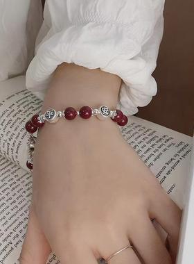 足银小胖福锦鲤手链复古国风