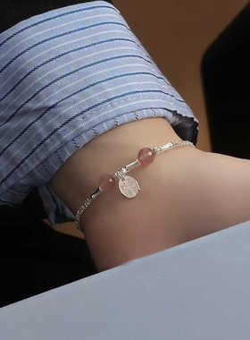 925纯银手链碎银手链黑玛瑙简约