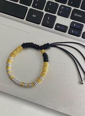 古法盘缠重工足银手链