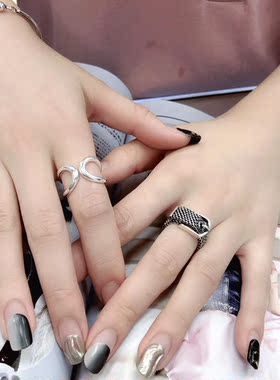 古罗珠宝925纯银戒指简约