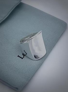 通体S925纯银不规则碎银子戒指