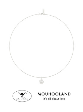 Mouhooland/暮后之地银标限定朱槿花刺绣小花项链925银镶培育钻石