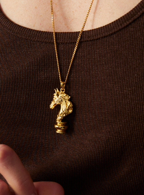 Mouhooland/暮后之地马年限定系列骑士项链小众设计马吊坠情侣款