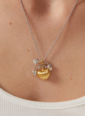 Mouhooland/暮后之地夏夜诗篇系列鎏金爱心拉丝吊坠盒项链小众ins