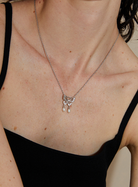 Mouhooland/暮后之地蝴蝶系列蝴蝶吊坠项链原创设计感小众锁骨链